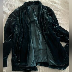Velvet Blazer in Dark Green